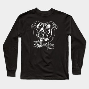 American Staffordshire Terrier dog portrait Long Sleeve T-Shirt